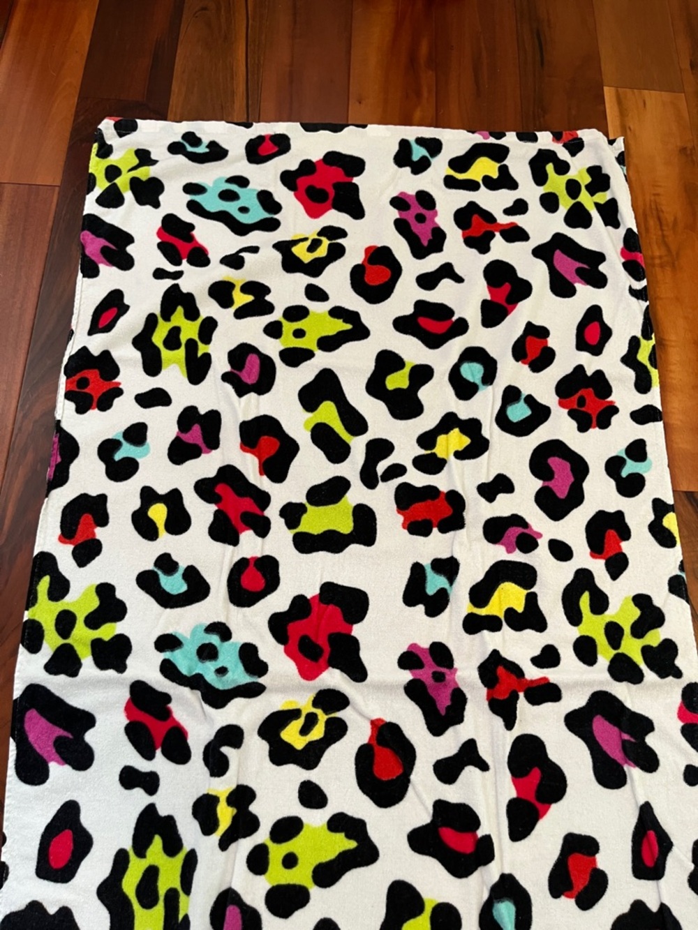 Colorful Neon Leopard Print Beach Towel. - Picture 6 of 9
